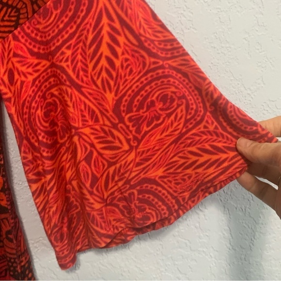 Soft Surroundings Velvet Embroidered Boho Bell Sleeves Stretch Tunic - Picture 3 of 5